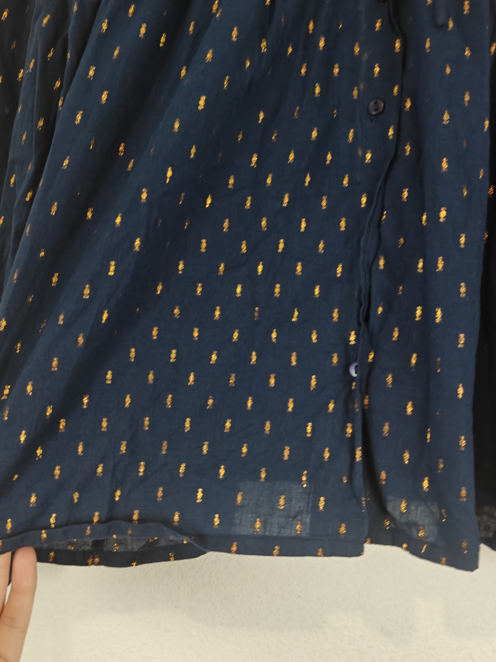 Emerson Fry Emmaline Blouse Maritime Gold Dot Lurex Cotton Tie Neck Top Boho XS - Picture 11 of 16